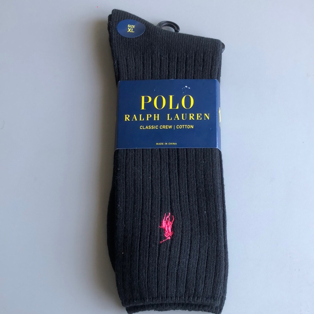 Polo by Ralph Lauren Men's Black Crew Socks